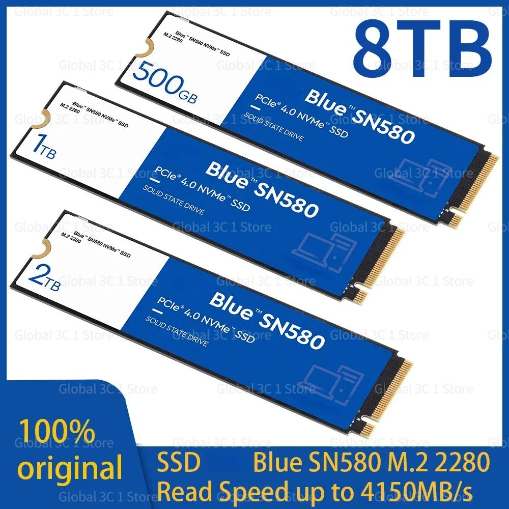   SSD WD  NVMe 500GB 1TB 2TB PCIe4.0 4150 MB/s M.2 2280 ̺, Ʈ ǻ PC PS5, SN580 PS5